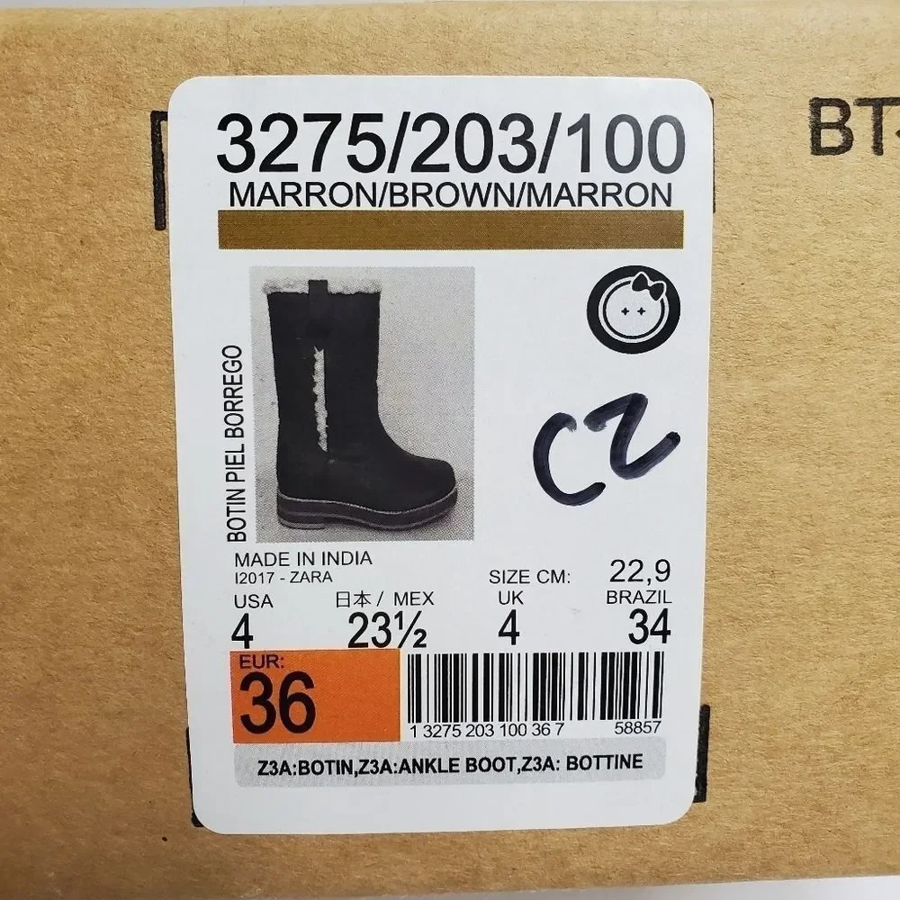 ZARA GIRLS Faux Fur Boots SZ 36‎ (4 YOUTH)